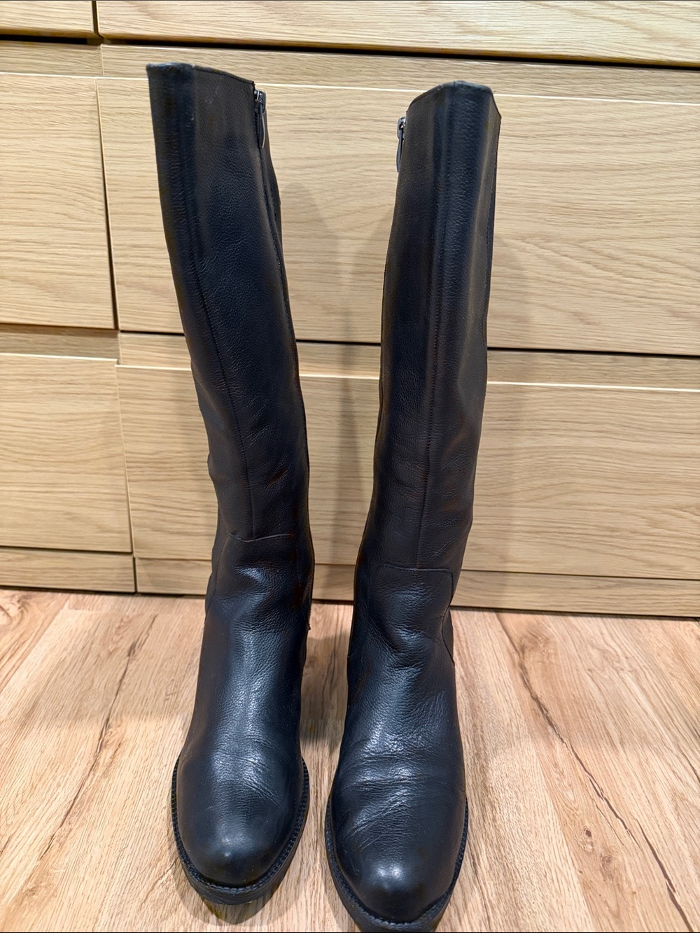 Franco Sarto Black Over-the-Knee Zip Boots